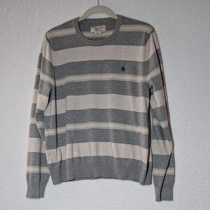 Munsingwear Penguin Sweater Women Size Medium Stripe Grey Light Academia